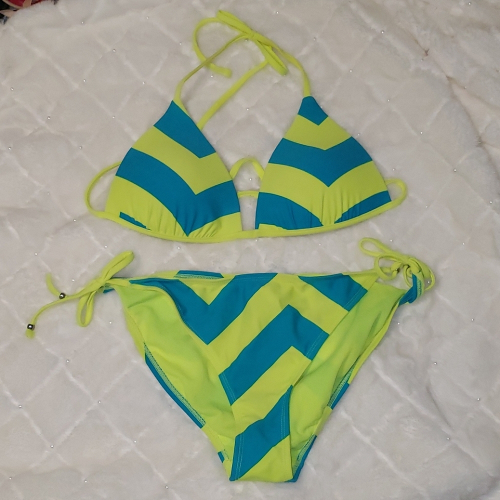 Hot Water yellow and blue bikini